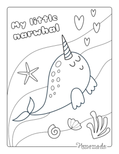 Unicorn Coloring Page Cute Narwhal Unicorn Coloring Pdf, Free Vectors File